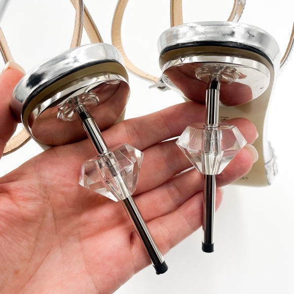 MACH & MACH Double Diamond Metallic Leather And PVC Pumps - Picture 10 of 10